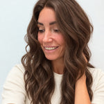 Cocoa 20-inch wavy wig in rich medium brown, side view showing the hairline