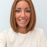 Copper Glow 10-inch blunt bob wig in bright copper red, front view
