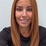 Copper Glow 18-inch straight wig in bright copper red, front view