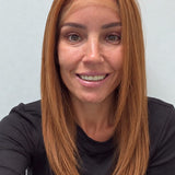 Copper Glow 18-inch straight wig in bright copper red, front view