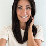 Espresso 16-inch layered straight wig in dark brown, front view