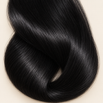 Midnight human hair wig colour swatch in jet black