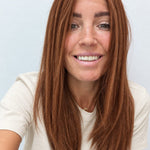 Spiced Auburn 18-inch layered straight wig in warm auburn red, front view