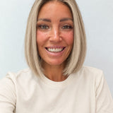 Vanilla Sand 10-inch blunt bob wig in rooted beige blonde, front view